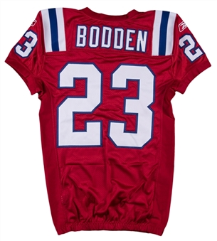 2011 Leigh Bodden Team Issued New England Patriots Red Alternate Jersey (New England Patriots COA)